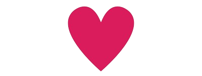 Pink heart shape on a transparent background.