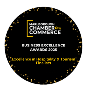 Marlborough Chamber of Commerce Business Excellence Awards 2025 logo with dotted border.